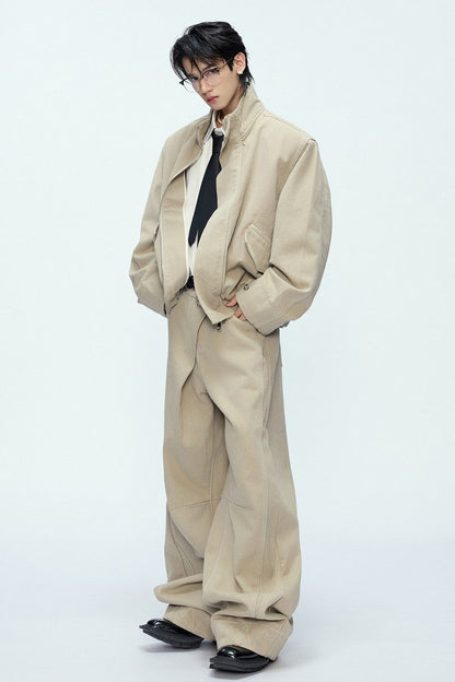 Washed Layered Loose Jeans