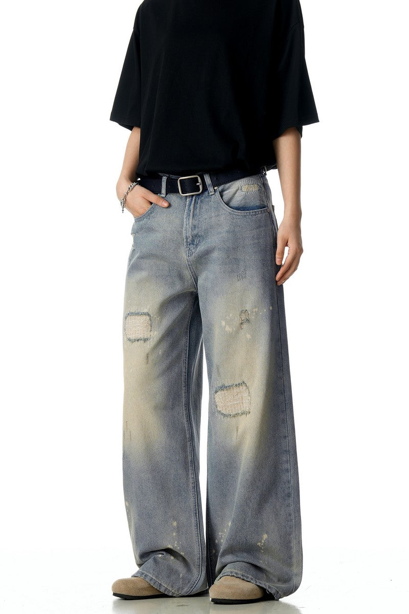 Splatter Ripped Vintage Jeans