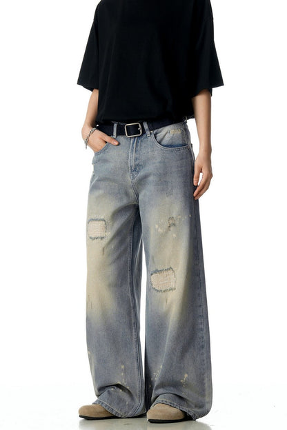 Splatter Ripped Vintage Jeans