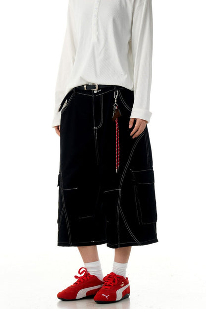 Red Stitch Cargo Shorts