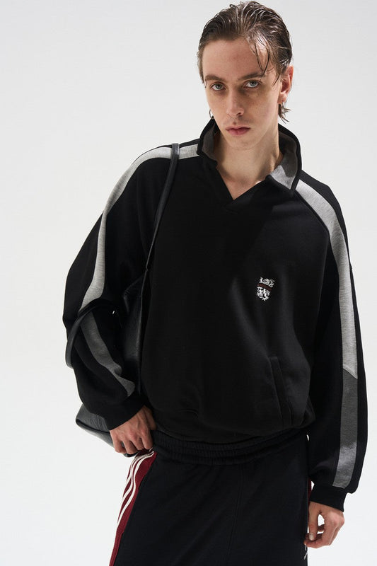 Colorblock Polo Sweatshirt