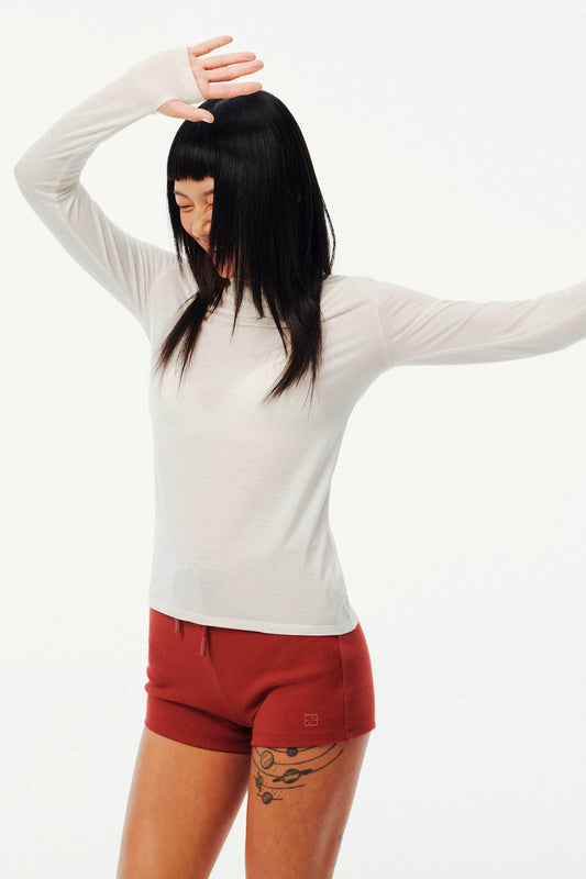 Merino Wool Fitted Long Sleeve Tee