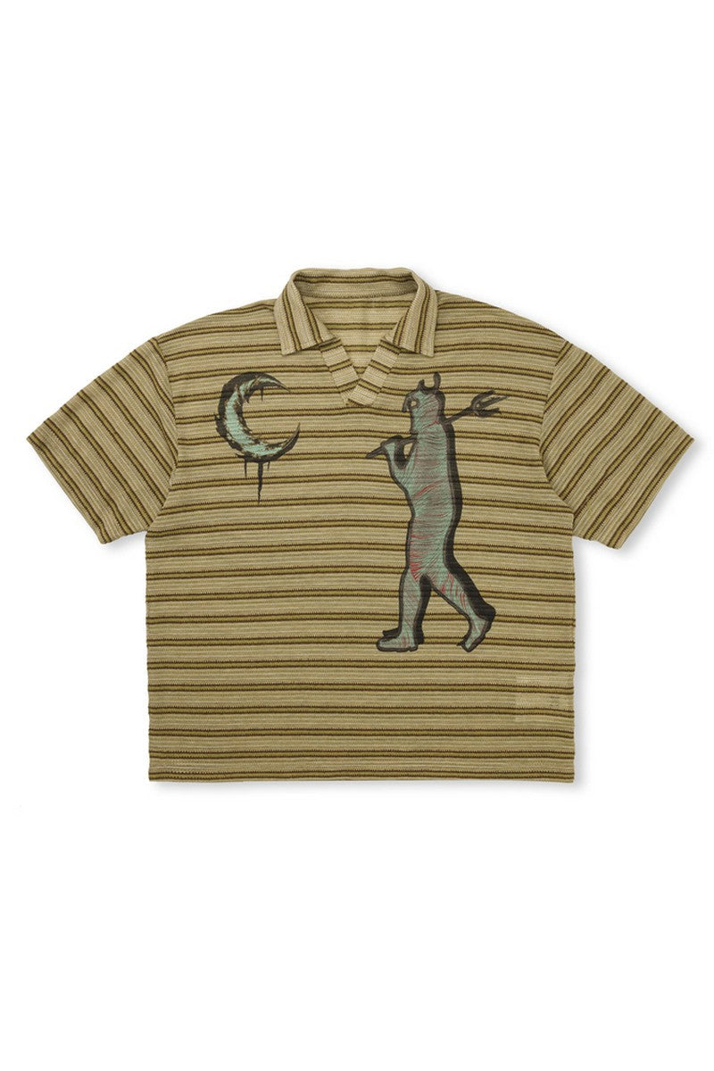 Striped Colorblock Polo Tee