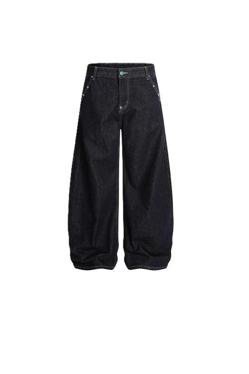 Turquoise Stud Scythe Jeans