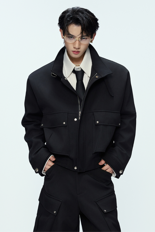 Deconstructed Utility Cropped Jacket