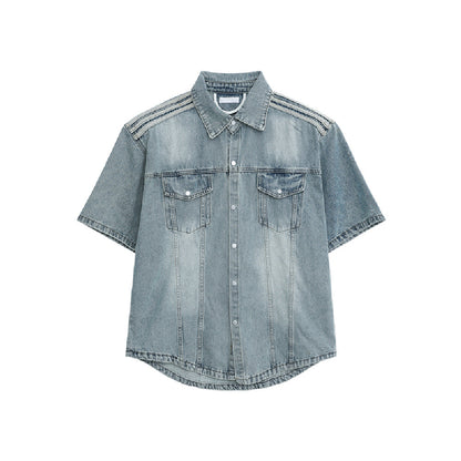 Vintage Loose Washed Denim Shirt