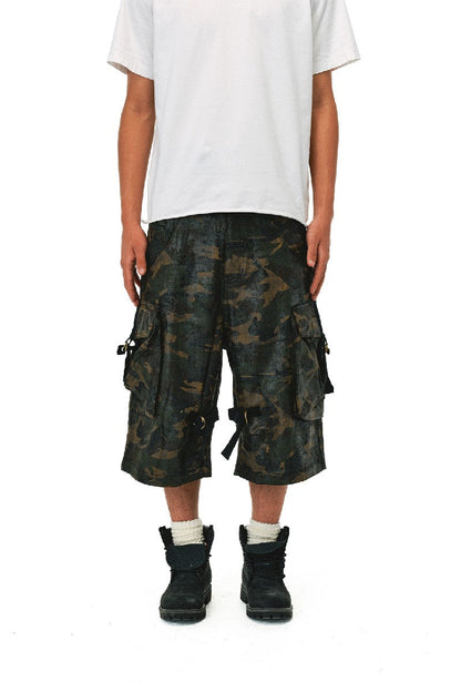 Waxed Camo Pocket Shorts
