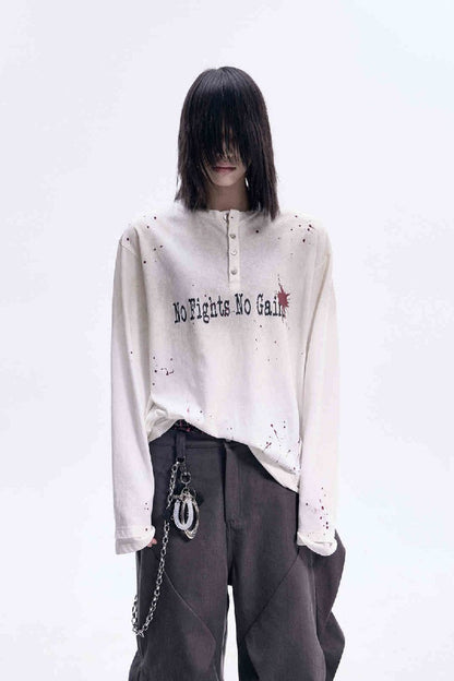 Distressed Ink Print Longsleeve Tee