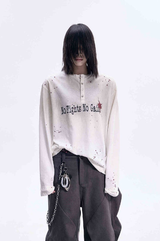 Distressed Ink Print Longsleeve Tee
