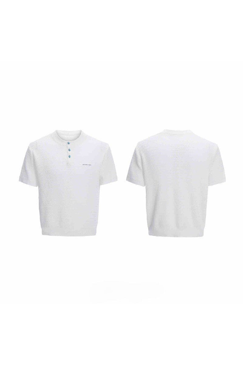 Textured Knit Mesh Tee