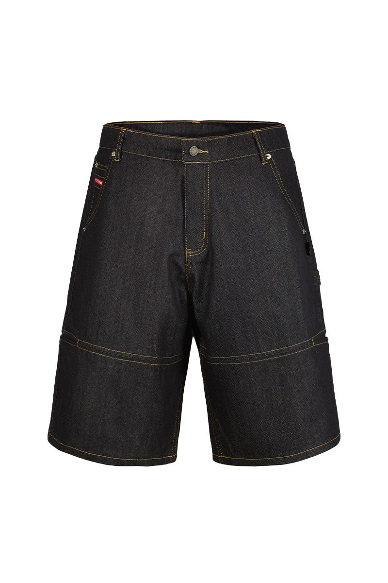 Raw Denim Straight Leg Shorts
