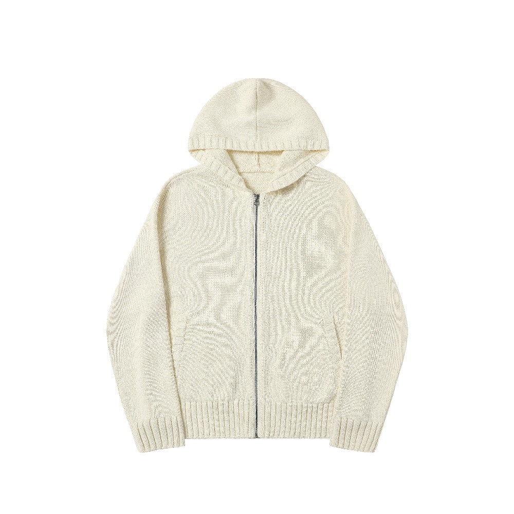 Hooded Jacquard Sweater