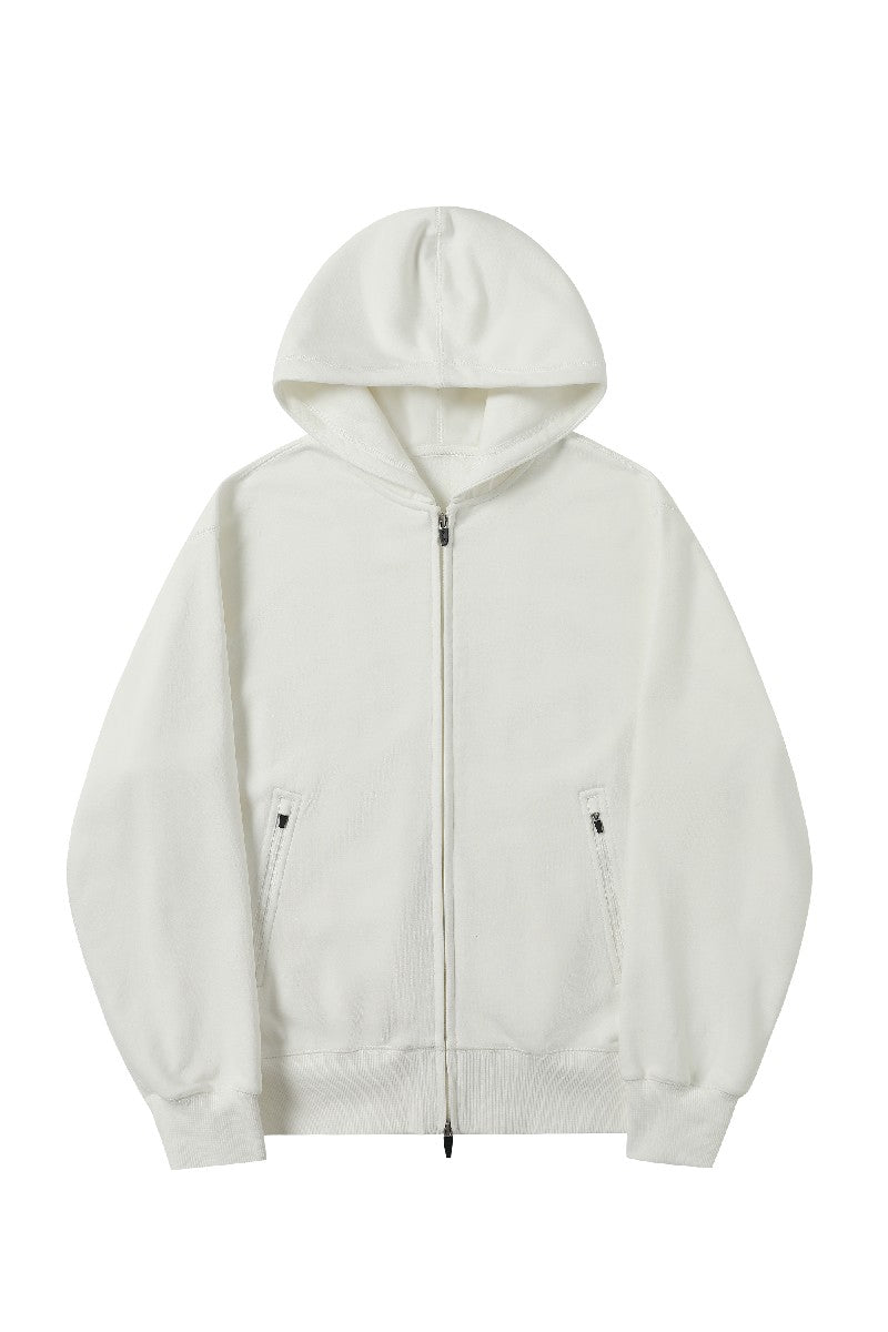 Basic Boxy Zip-Up Hoodie