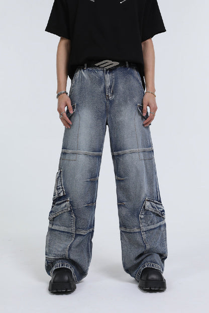 Vintage Multi-Pocket Cargo Jeans