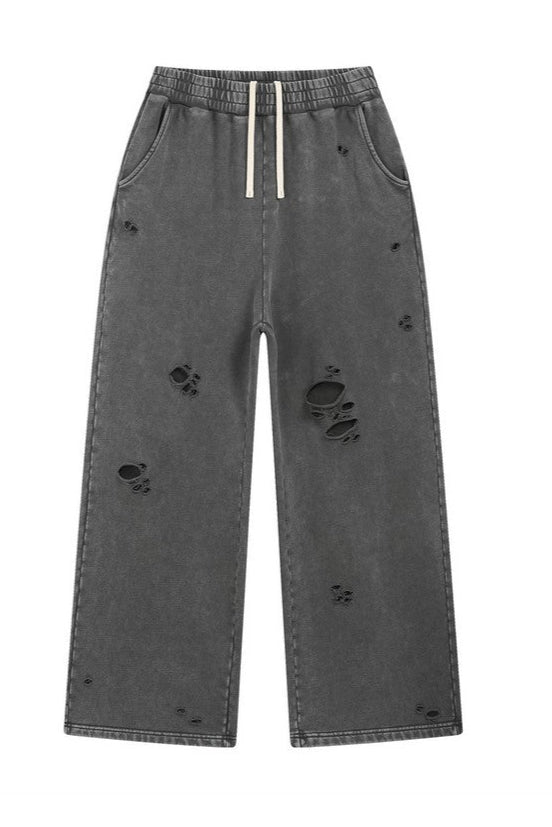 Snow Wash Ripped Jeans