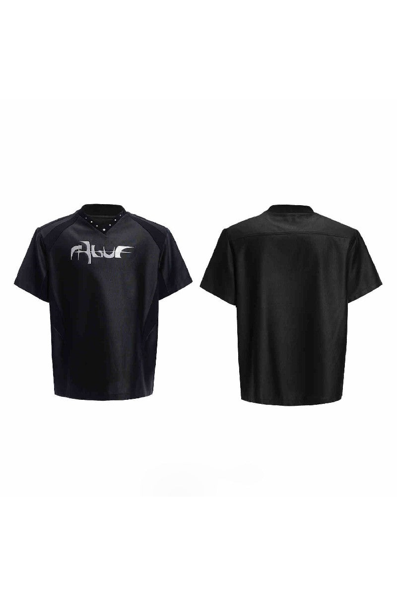 Iridescent Deconstructed V-Neck Tee