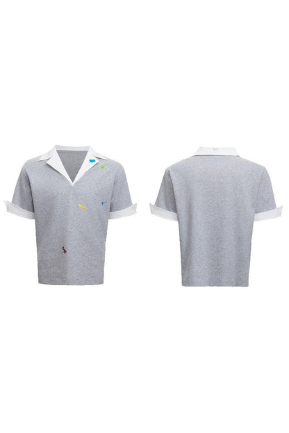 Sticker Print Layered Polo