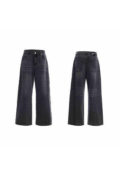Washed Spine Studded Denim