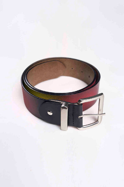Gradient Spray Painted Leather Belt