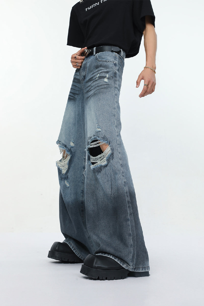 Distressed Dyed Jeans