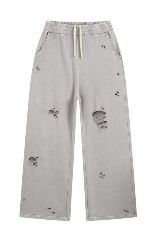 Snow Wash Ripped Jeans