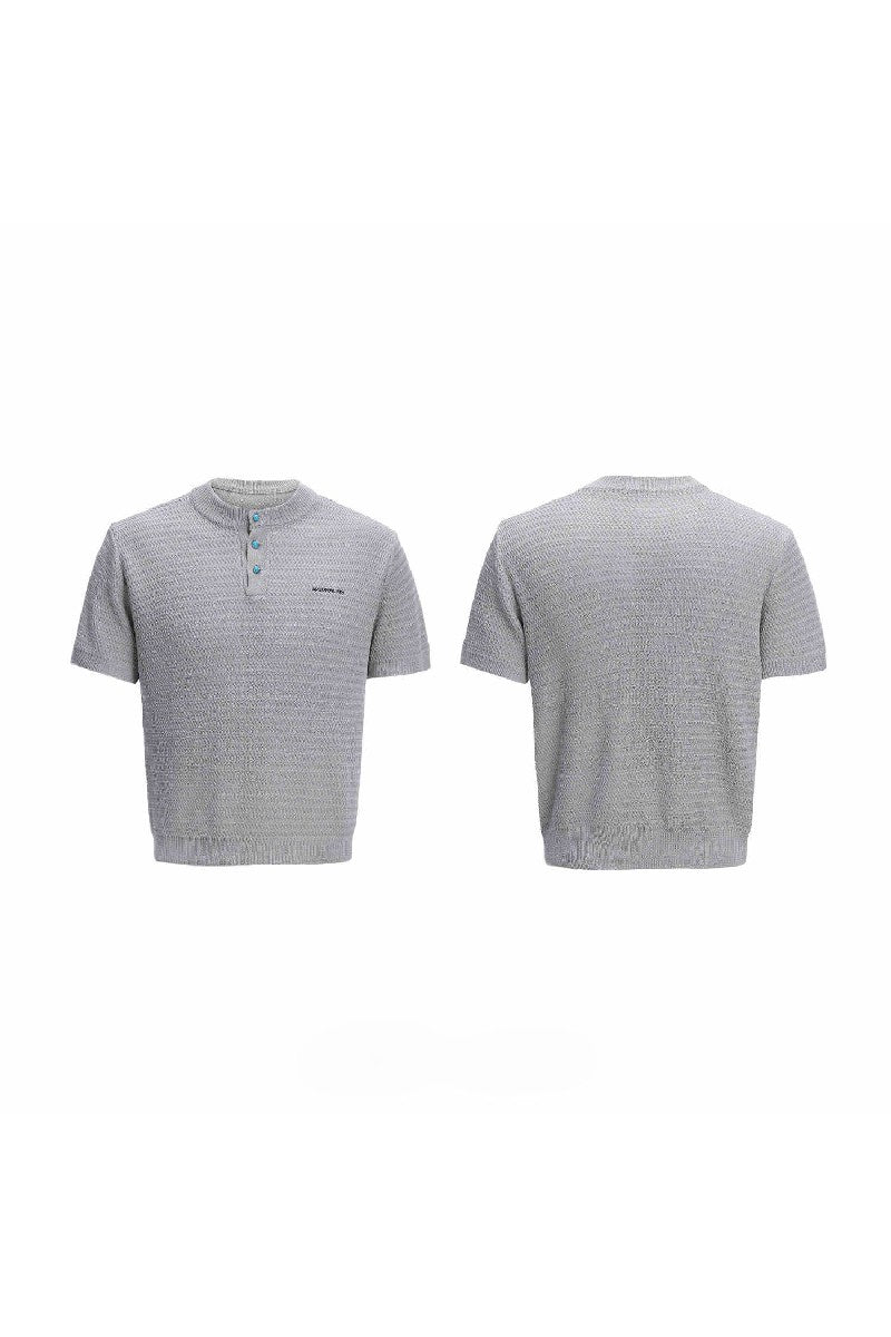 Textured Knit Mesh Tee