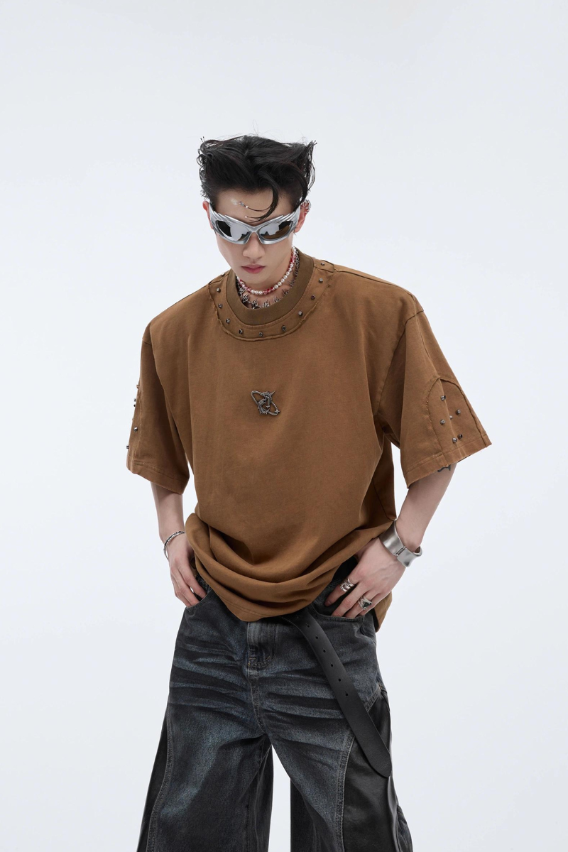 Studded Shoulder Pad Vintage Tee