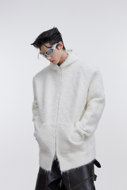 Mohair Knit Hoodie