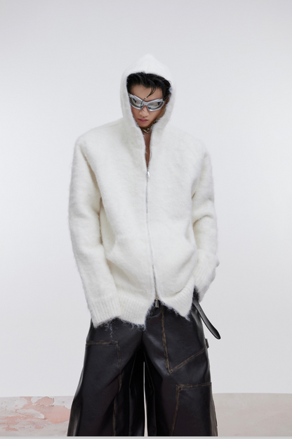 Mohair Knit Hoodie
