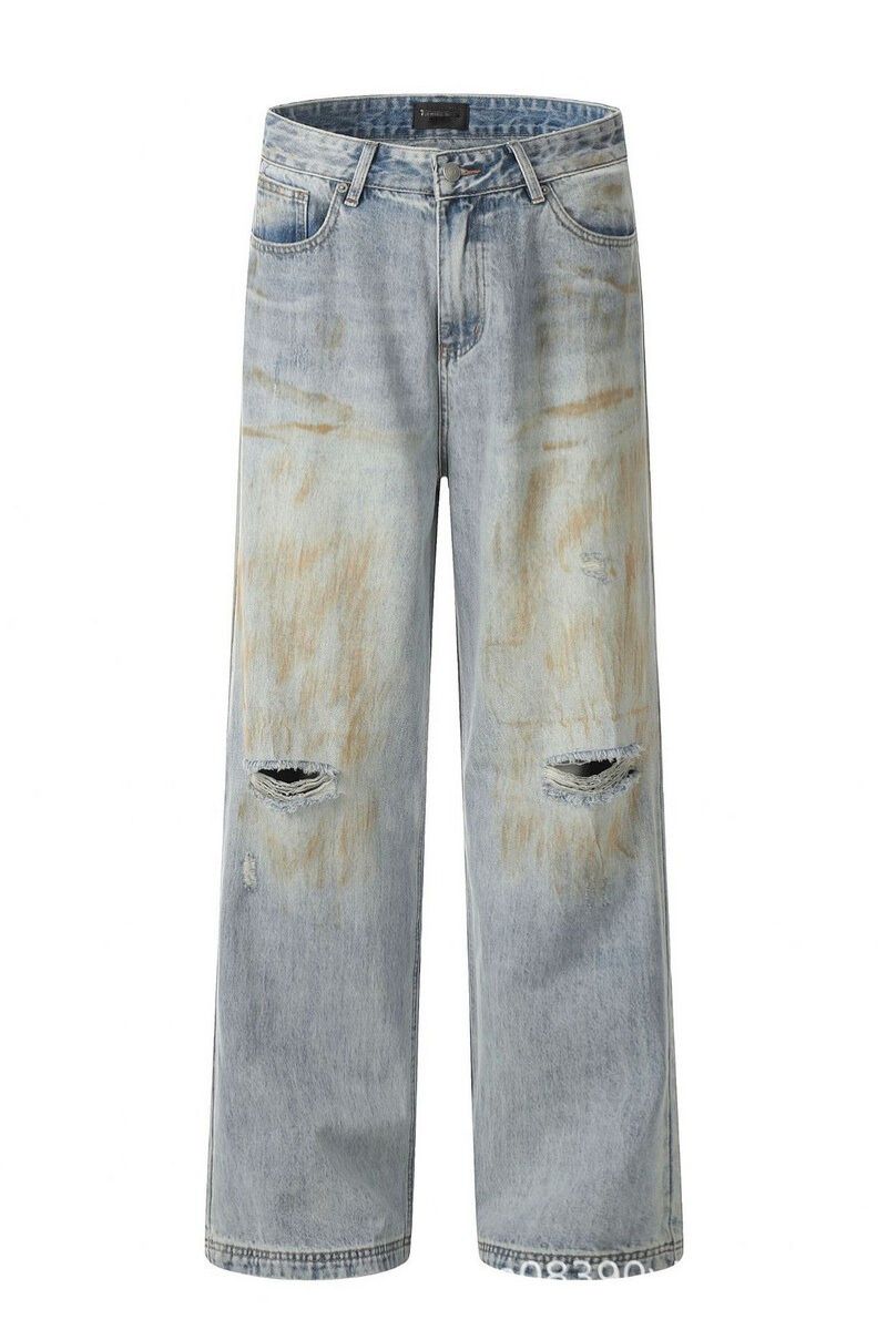 Distressed Cleanfit Straight Jeans Unisex