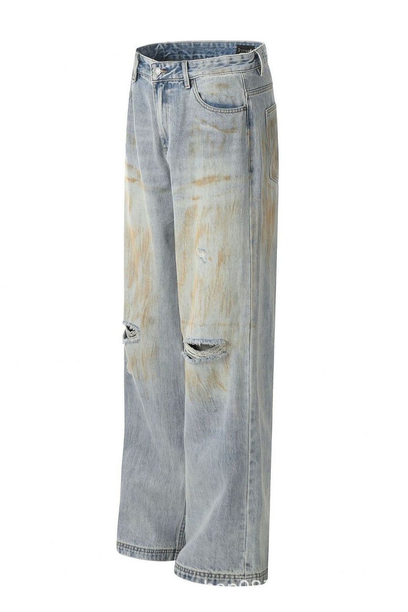 Distressed Cleanfit Straight Jeans Unisex