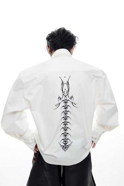 Embroidered Spine Deconstructed Shirt