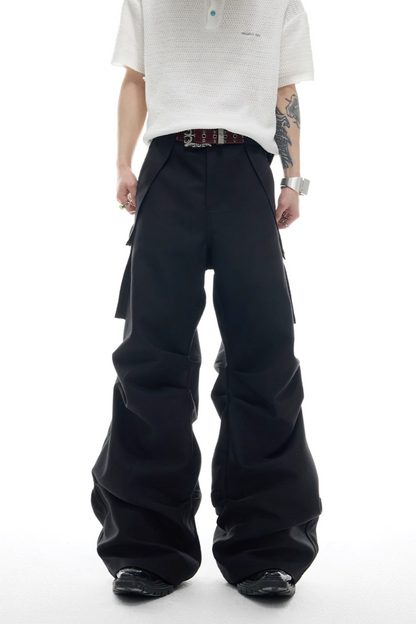 Wrinkled Pocket Cargo Pants