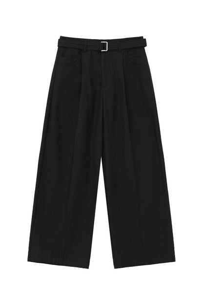 Detachable Belt Wide Leg Trousers