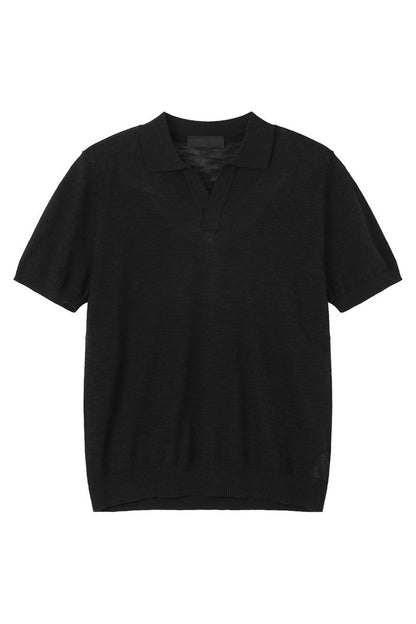 Textured V-Neck Lightweight Tee