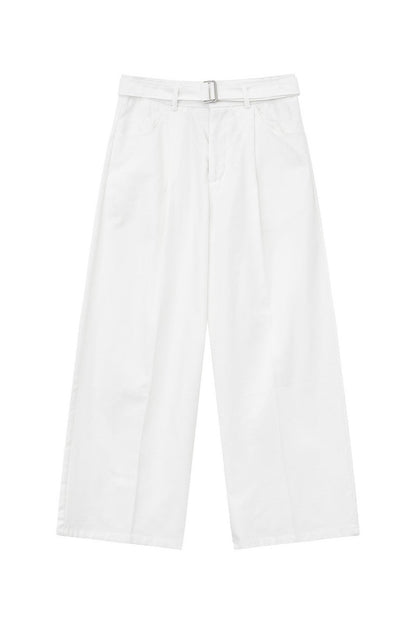 Detachable Belt Wide Leg Trousers