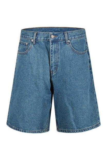 Washed Denim Shorts