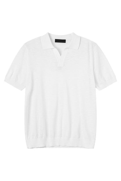 Textured V-Neck Lightweight Tee