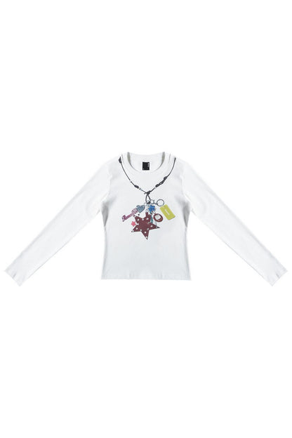 Necklace Print Long Sleeve