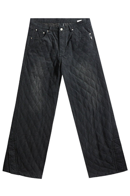 Mesh Panel Straight-Leg Pants