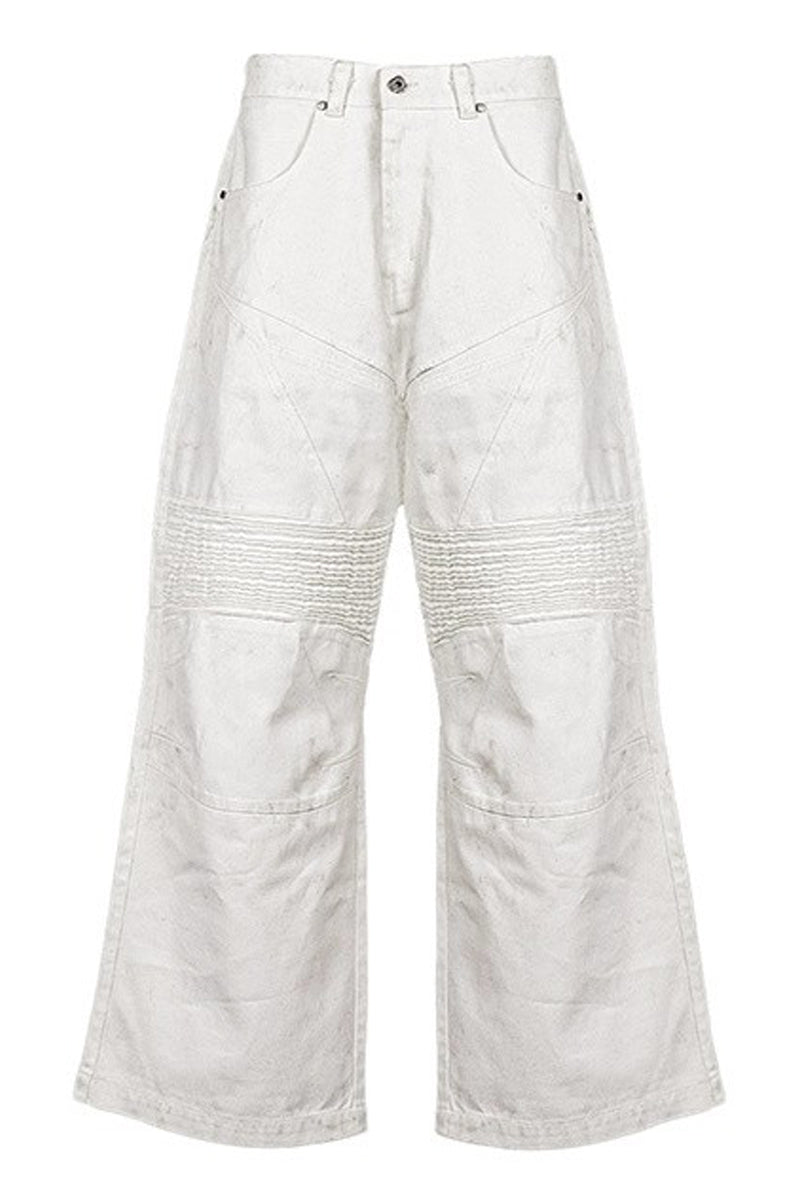 Infernal Gaze White Flare Jeans