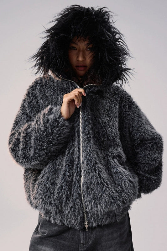 Faux Fur Hooded Puffer Jacket