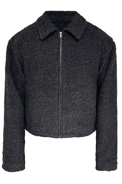 Textured Wool Short Jacket