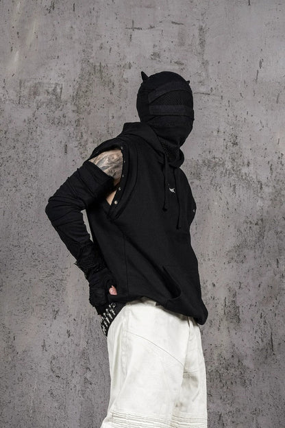 Inferno Edge Punk Sleeveless Hoodie