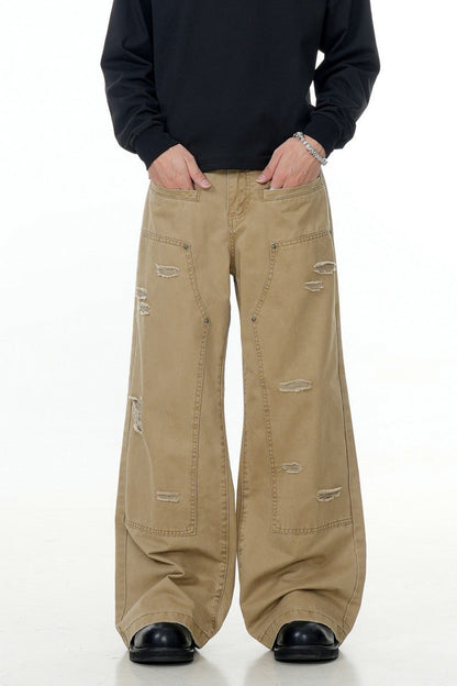 Irregular Distressed Cargo Pants