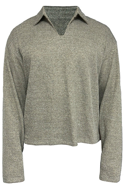 V-Neck Wheat Knit Sweater