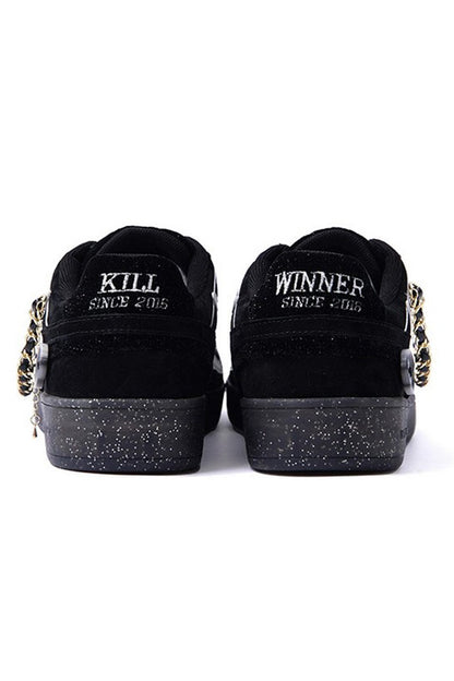 Black Sparkle Unisex Retro Low Top Trainers