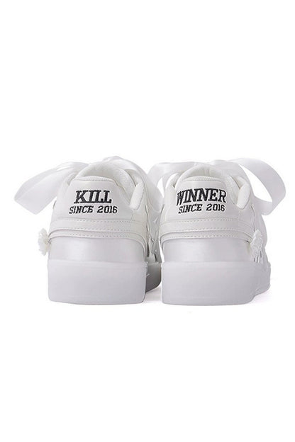 White Unisex Retro Low Top Sneakers