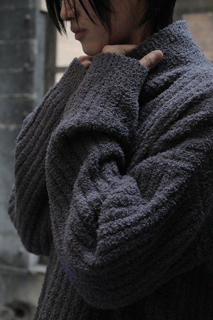 Textured Shawl Collar Sweater