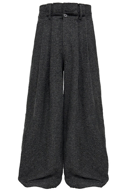 Wool Pleated Origami Pants